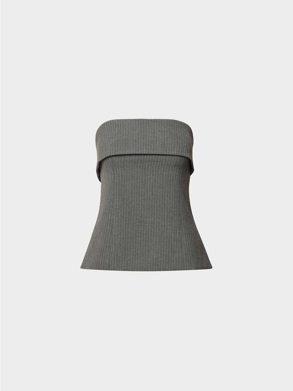 Aritzia Strapless Fold-Over Ribbed Element Tube Top in Gray stripe size 0